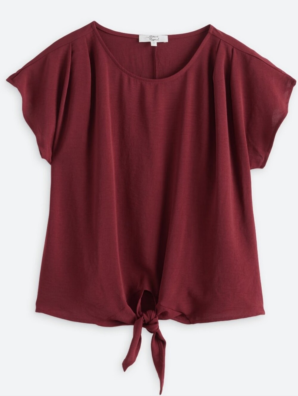 NWT Beacon from Stitch Fix Avery Tue Front Blouse in Burgundy - XL